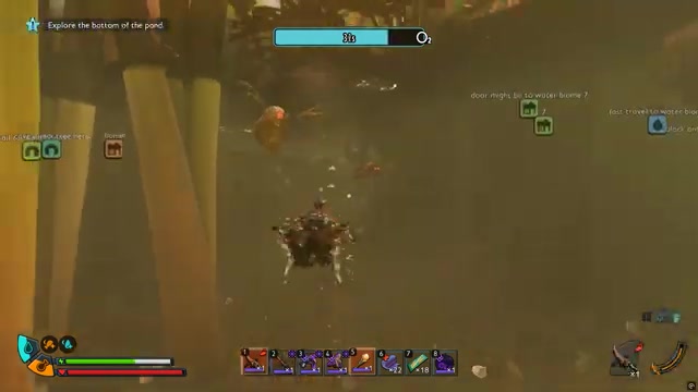 Defeat the spider underwater