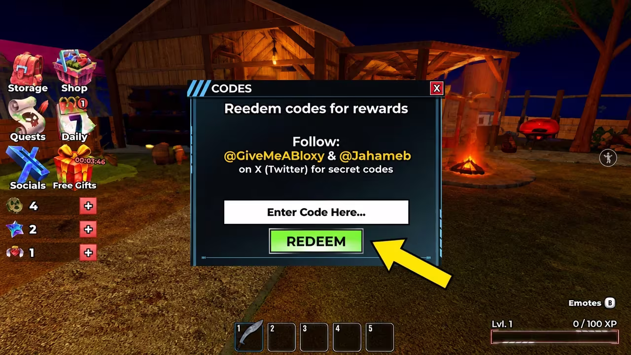 A Trucker's Journey the codes tab