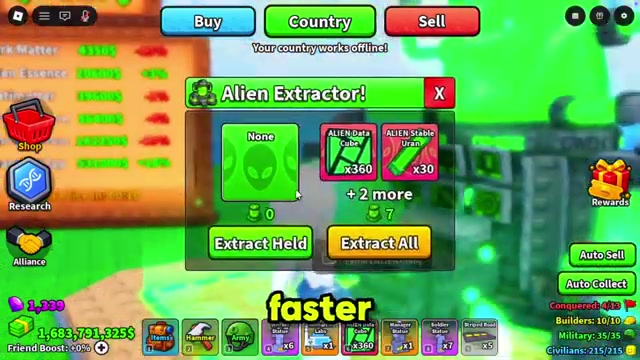 Convert at the Alien Extractor