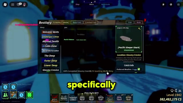 Check the Bestiary for your shark