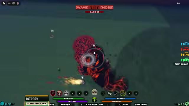 Drain mobs with M1 spam
