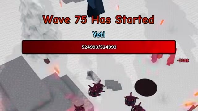 Hold for the Yeti at wave 75