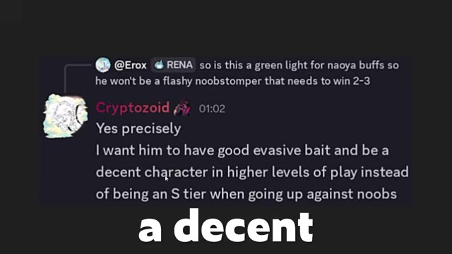 Character balance chat appears with highlighted developer replies