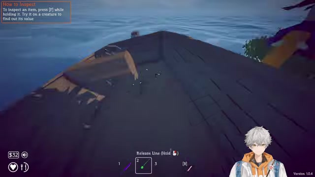 Player respawns on the boat near rods, pistol, and dynamite.