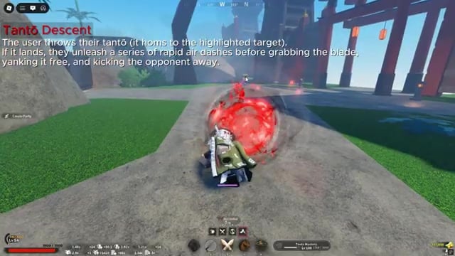 Tanto user dashes through the air and kicks an opponent away