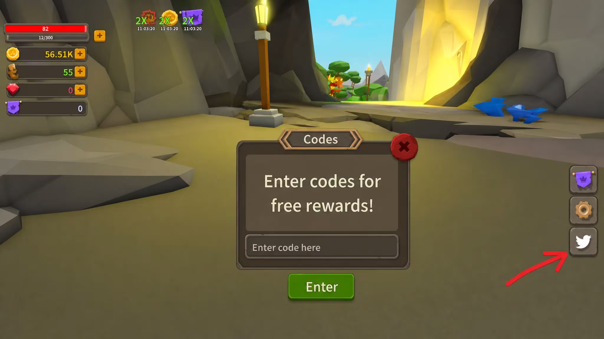 Giant Simulator Reborn codes redemption screen