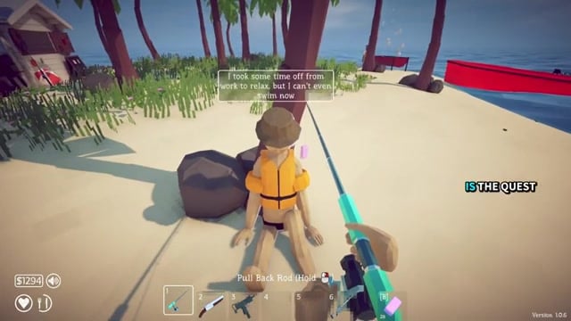 Talk to the Swimsuit guy on Island 3