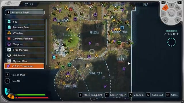 Find the Cattail cluster in the Bridge biome