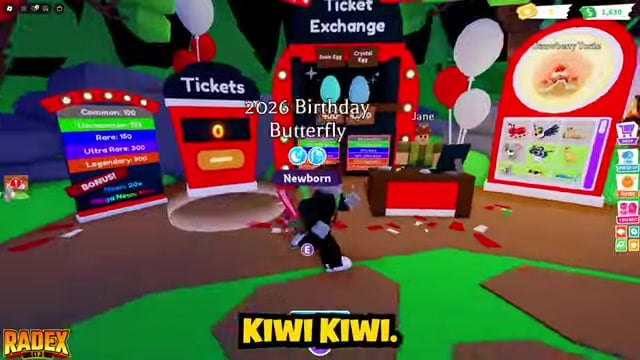 The Ticket Exchange listing the Basic Egg at 400 Tickets and the Crystal Egg at 4,000