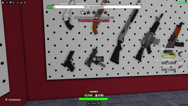 Buy a melee weapon and a gun