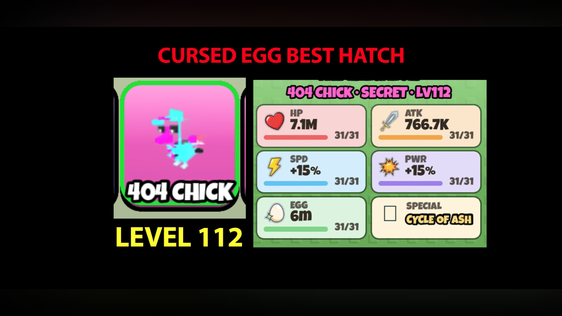 404 Chick in Grow a Chicken Fighter Roblox / YouTube - OverGrid