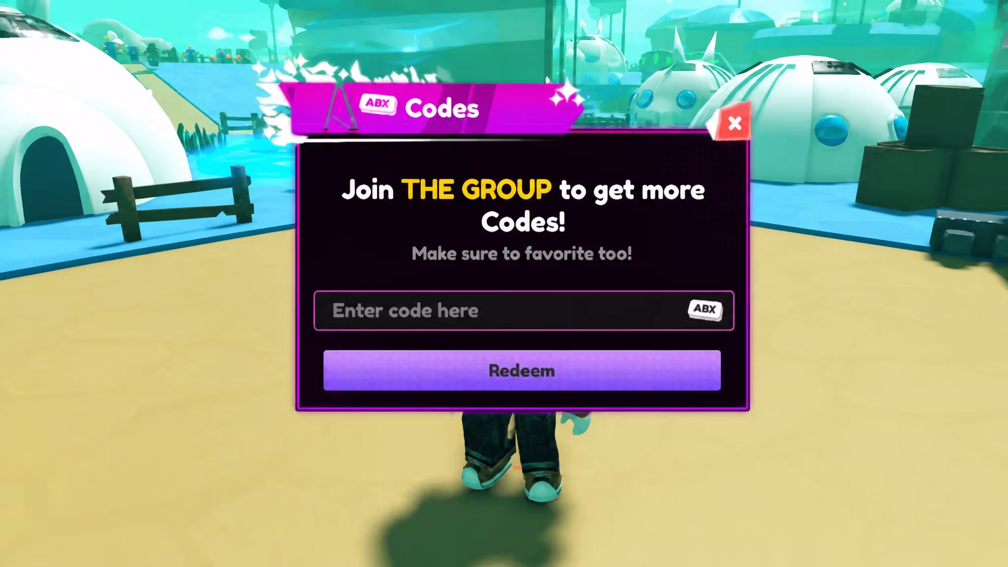 The code redemption input box open in Anime Leveling on Roblox
