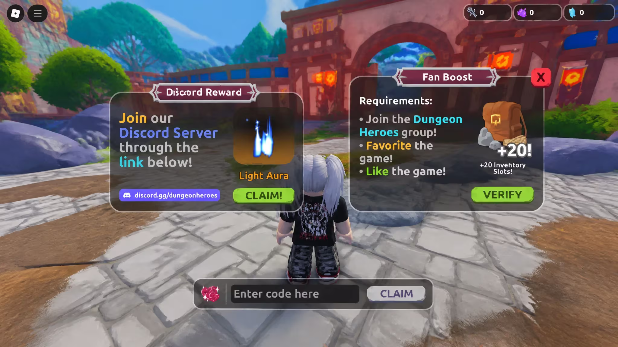 dungeon heroes codes