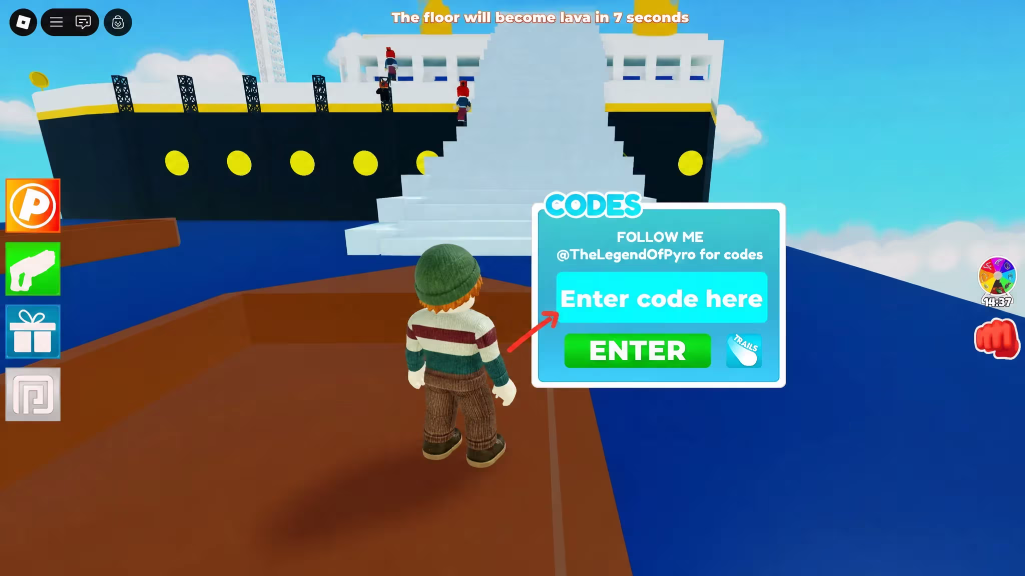 redeem Roblox The Floor Is Lava Codes