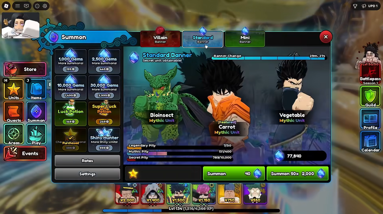 Carrot, Vegetable, Bio Insect, and Trunks in Anime Expeditions / YouTube – AB Plays