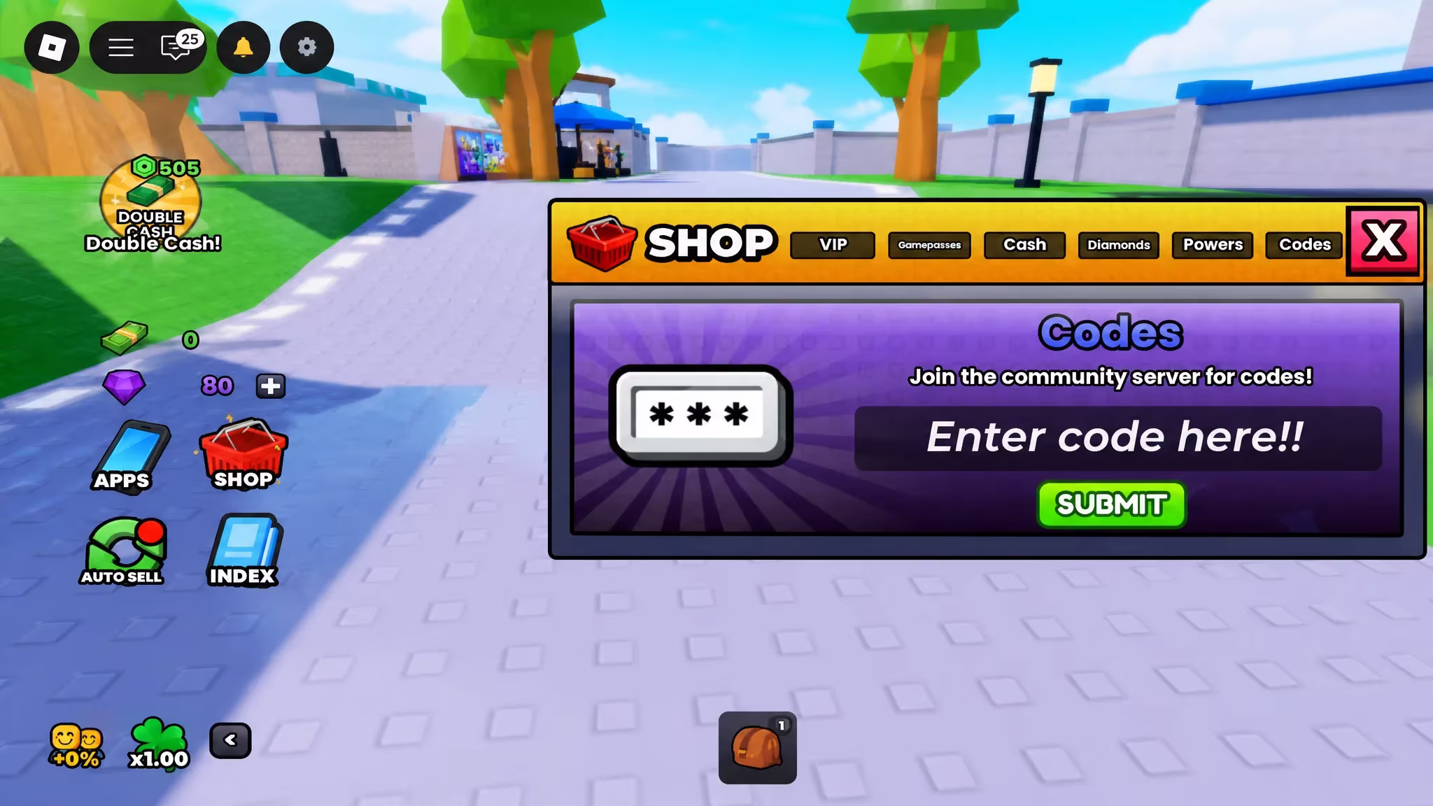 Arrows pointing to the shop and Lowball codes section