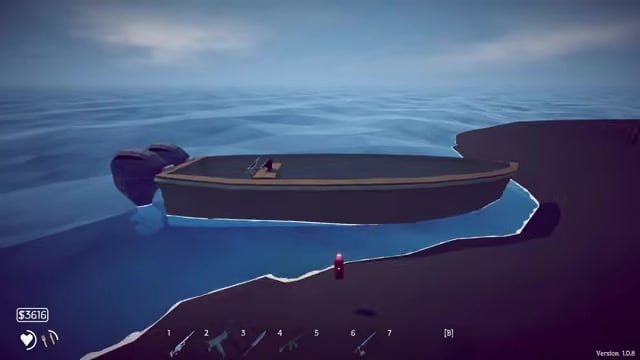 Lob it under the boat