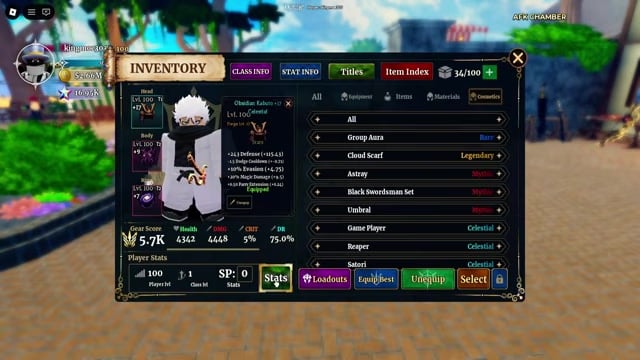 Allocate the matching stat points