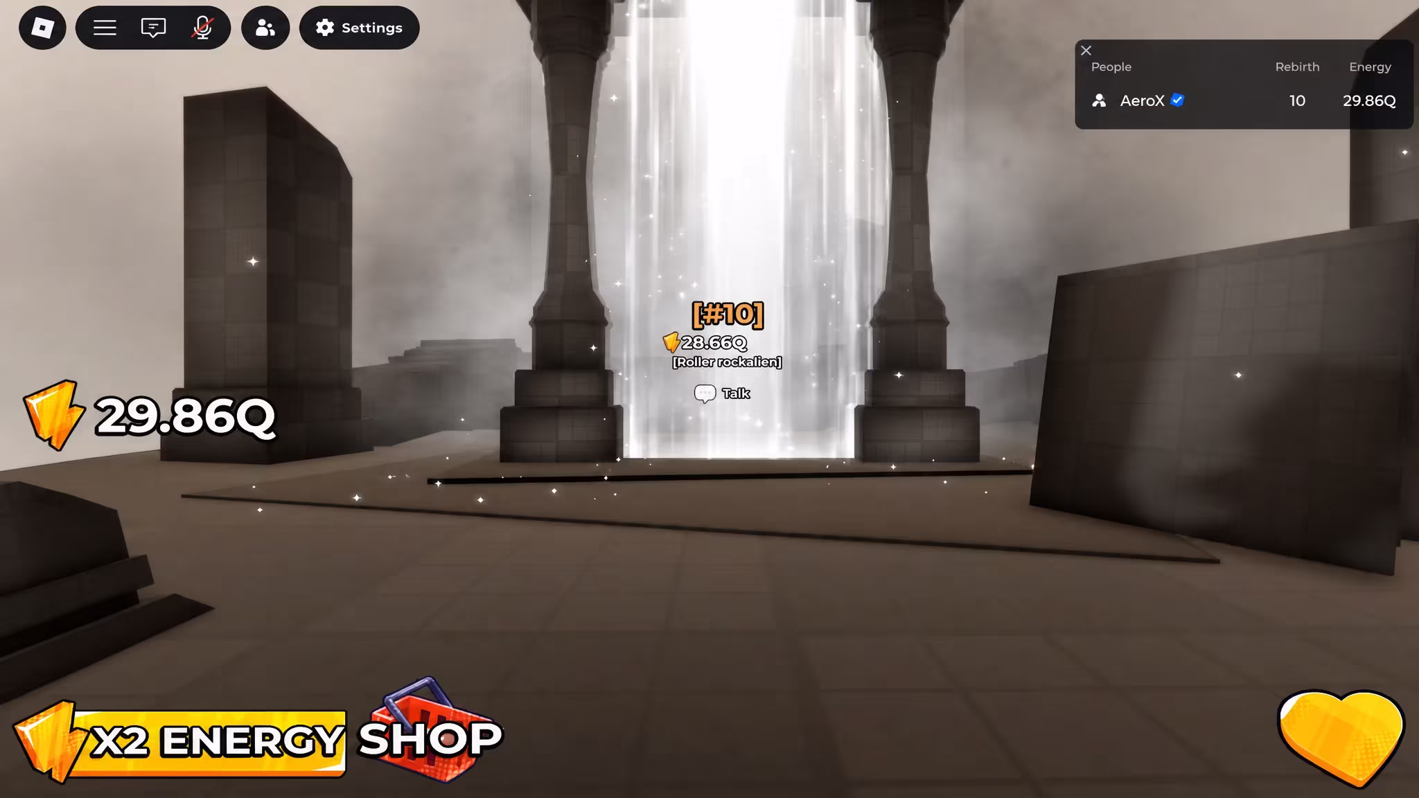Mine Rocks shop menu with the code entry box and green plus redeem button