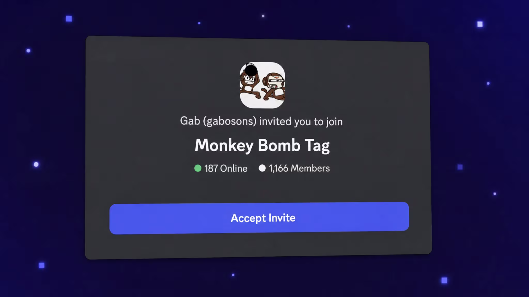 Monkey Bomb Tag codes: An image of the Monkey Bomb Tag Discord server