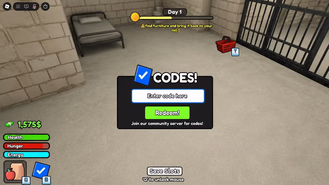 How to Redeem Codes in My Jail Cell
