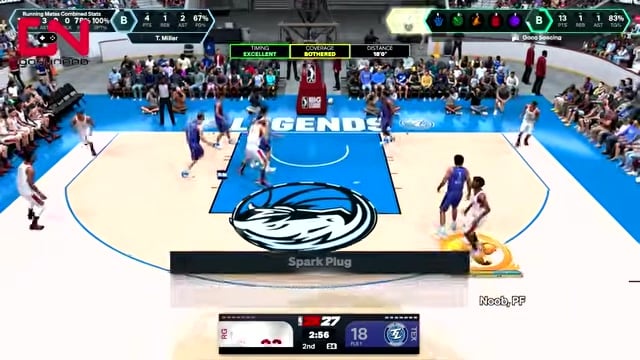 Roll off Trace's screen and score