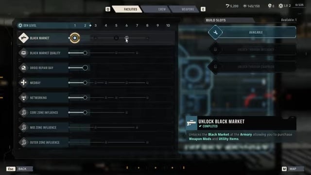Buy the Unlock Black Market upgrade