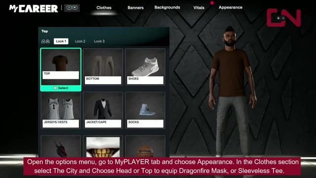 Open your MyPLAYER wardrobe