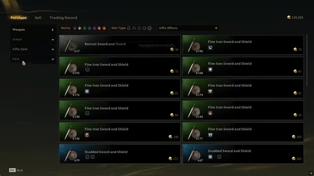 Search affix gems by shape and skill