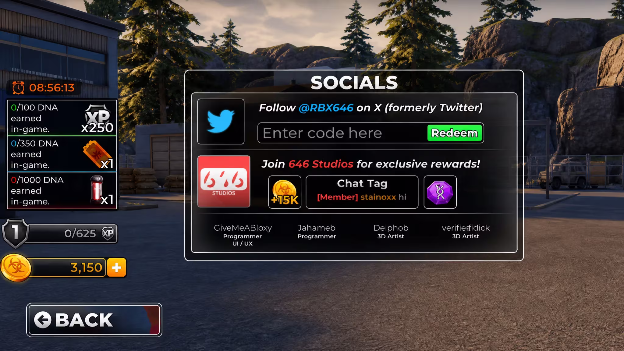 How to redeem outbreak codes in the roblox game