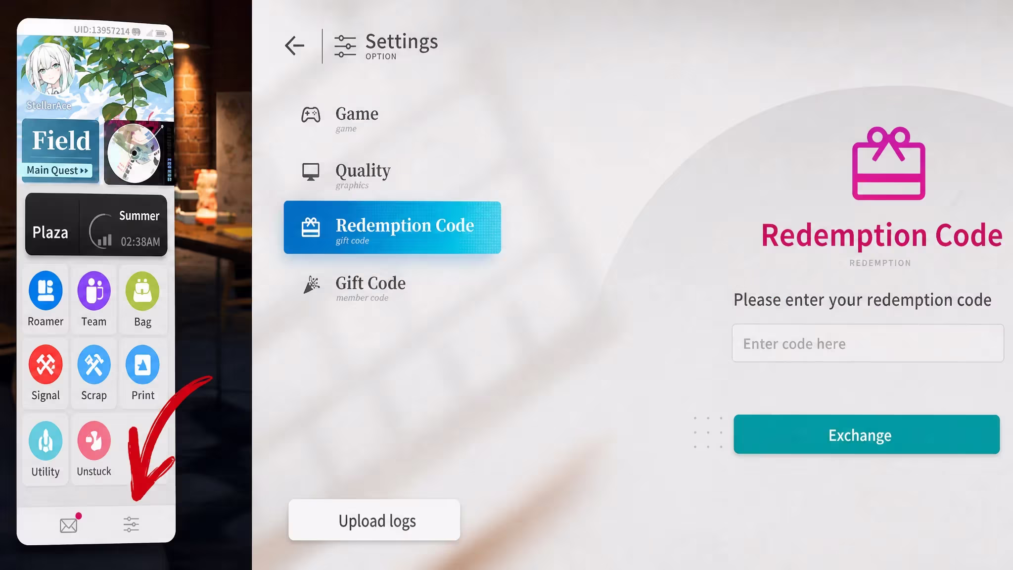 How to redeem codes in OverField