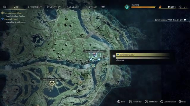 Head to the ruined riverside tower