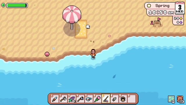 Aim near a fish shadow