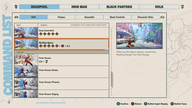 Finish with the listed attack input