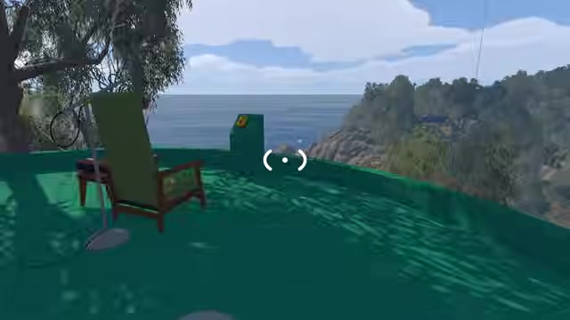 Start at the green speaker chair