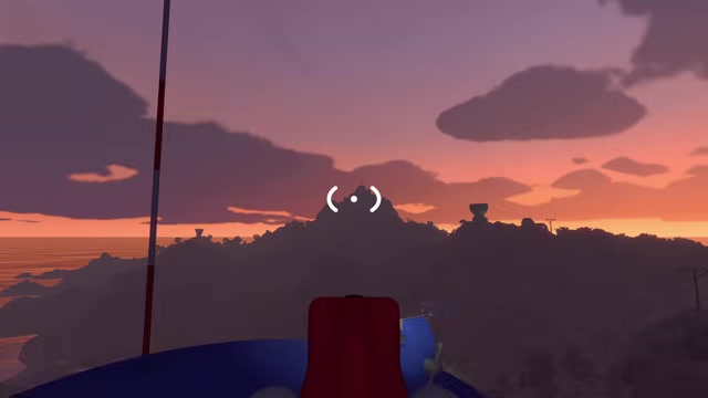 Ride the train toward the green tower