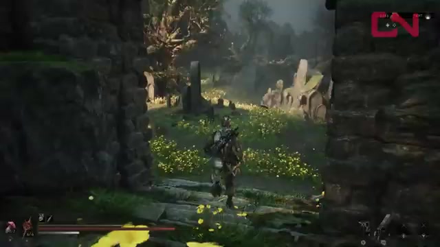 Break the first Golden Tombstone by the stairs