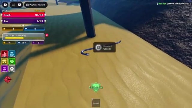 Grab the second Crowbar on the beach