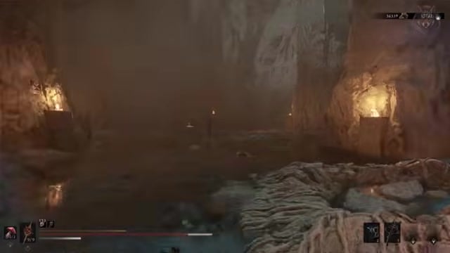 Interact with the giant corpse