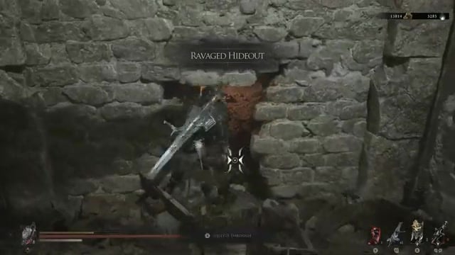 Enter the opened crevice