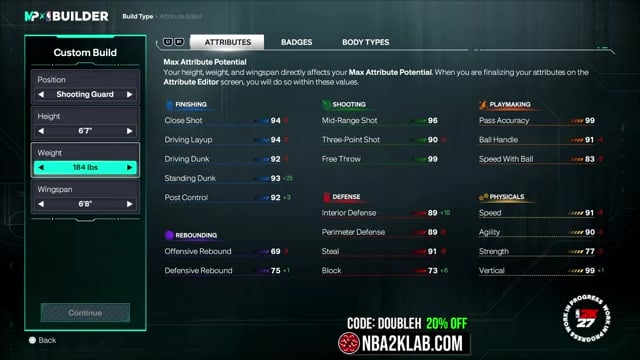 Open the MyPLAYER tab