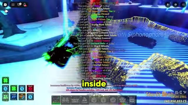 Enter the glowing green portal