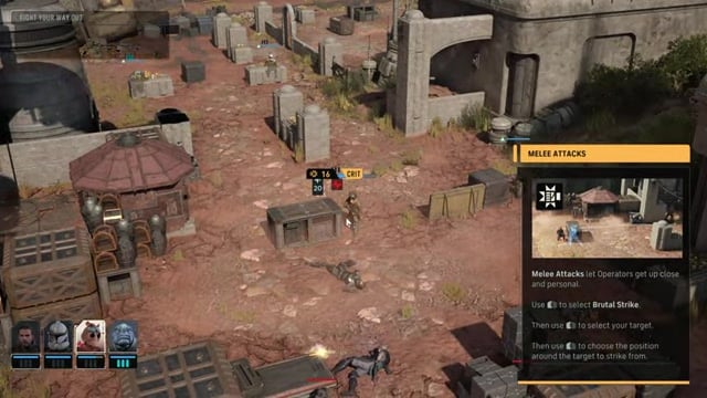 Open the radial menu and choose Brutal Strike