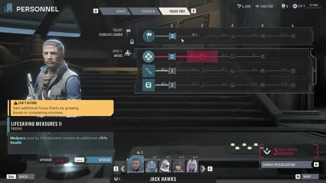 Select a node to refund or upgrade