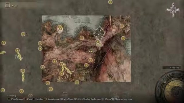 Reach the large grey mound