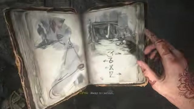 Match the cave symbols to the book's arrows