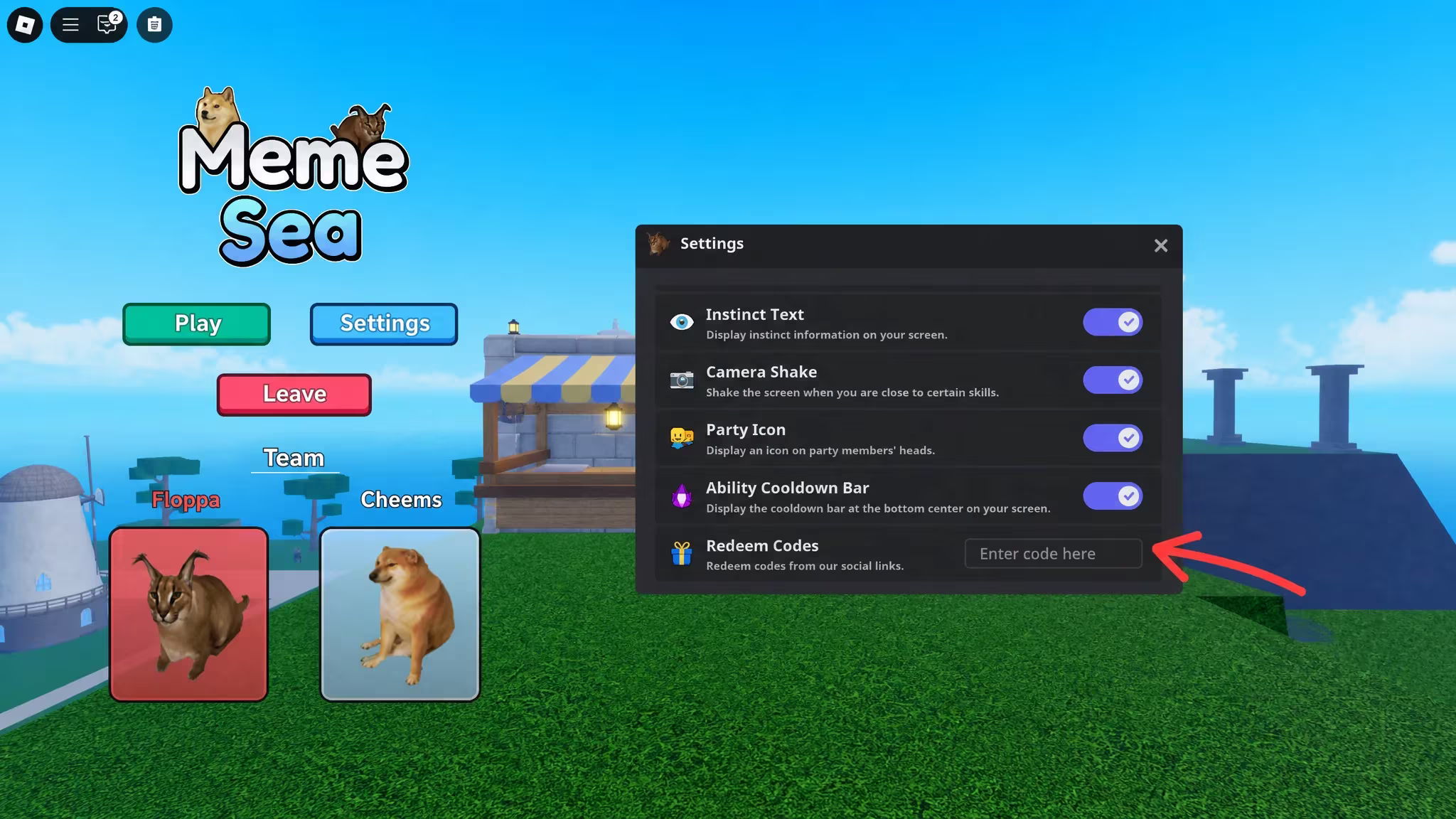 redeem roblox Meme Sea codes