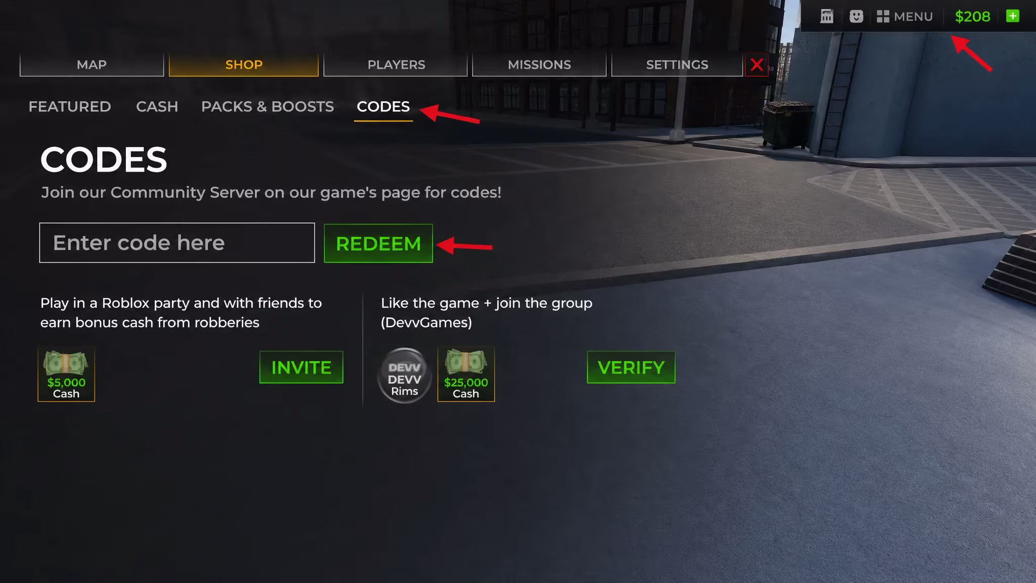 redeem Wanted codes