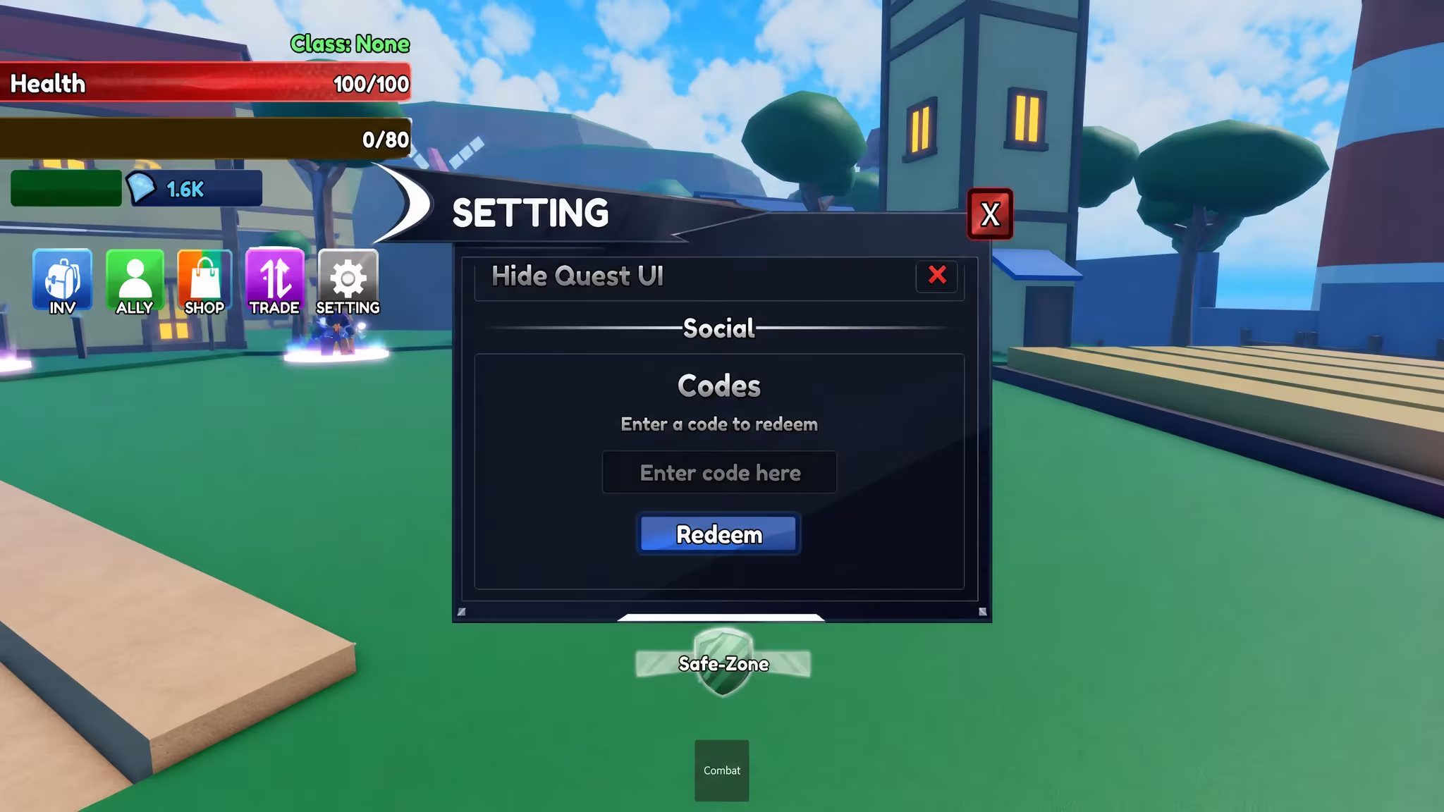 Redemption box open in Rock Fruit with a code being entered for rewards