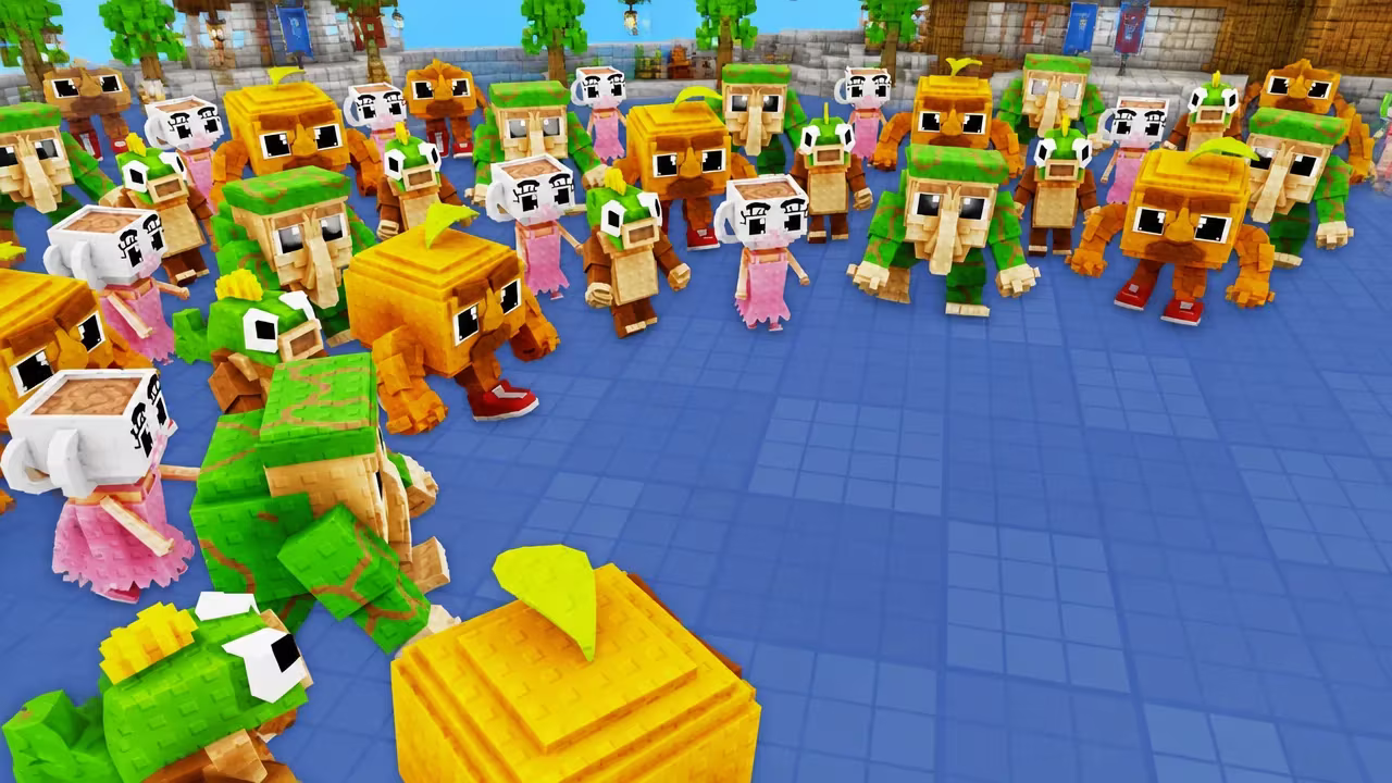 Troops lined up defending a base in Roll Your Army